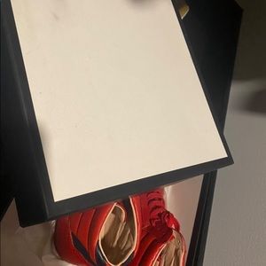 Gucci Red Men's High-top Leather Sneakers